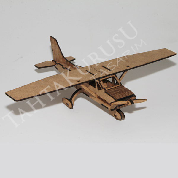 3D Ahşap Lazer Kesim Uçak - Cessna 172